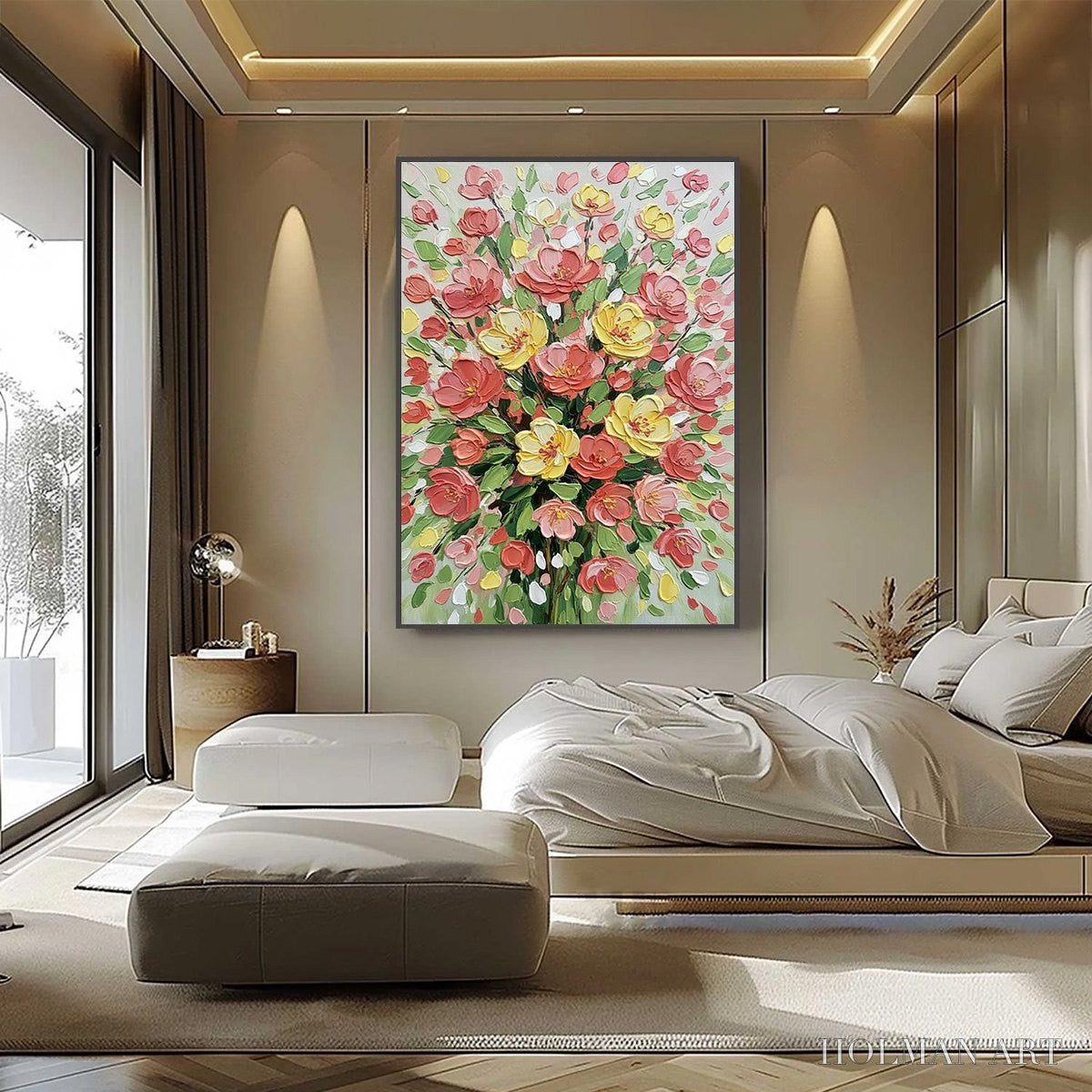 HOLMAN ART Joyful Bloom – Textured Floral Impasto Oil Painting - image 2