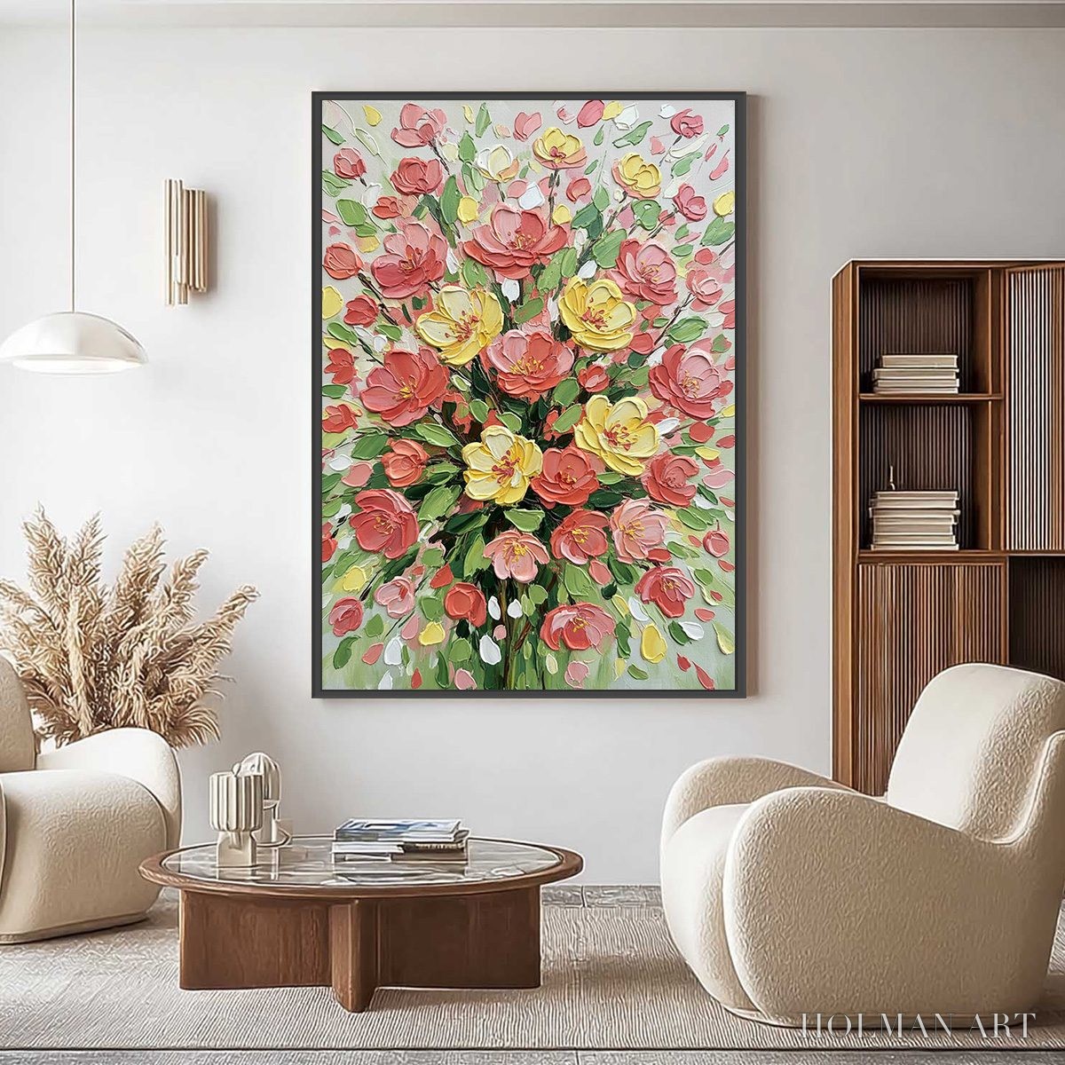 HOLMAN ART Joyful Bloom – Textured Floral Impasto Oil Painting - image 4