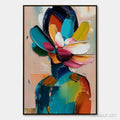 HOLMAN ART Petaled Persona – Colorful Abstract Floral Portrait Impasto Painting - image 1