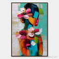 HOLMAN ART Floral Ascension – Colorful Abstract Floral Portrait Impasto Oil Painting - image 1