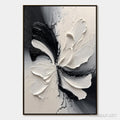 HOLMAN ART Eclipse Blossom – Textured Black and White Abstract Impasto Painting - image 1