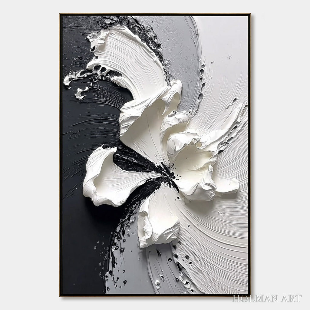 HOLMAN ART Echoes in White – Textured Wabi-Sabi Abstract Floral - image 1