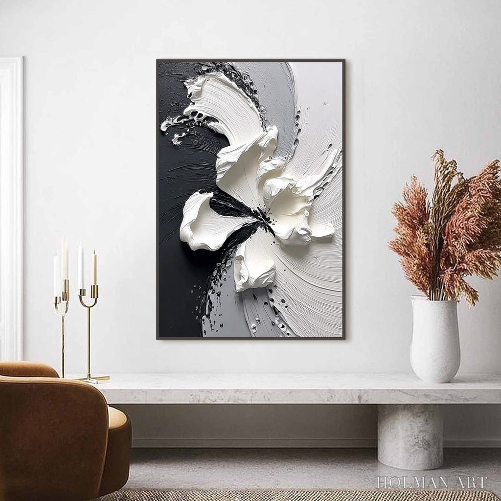 HOLMAN ART Echoes in White – Textured Wabi-Sabi Abstract Floral - image 2