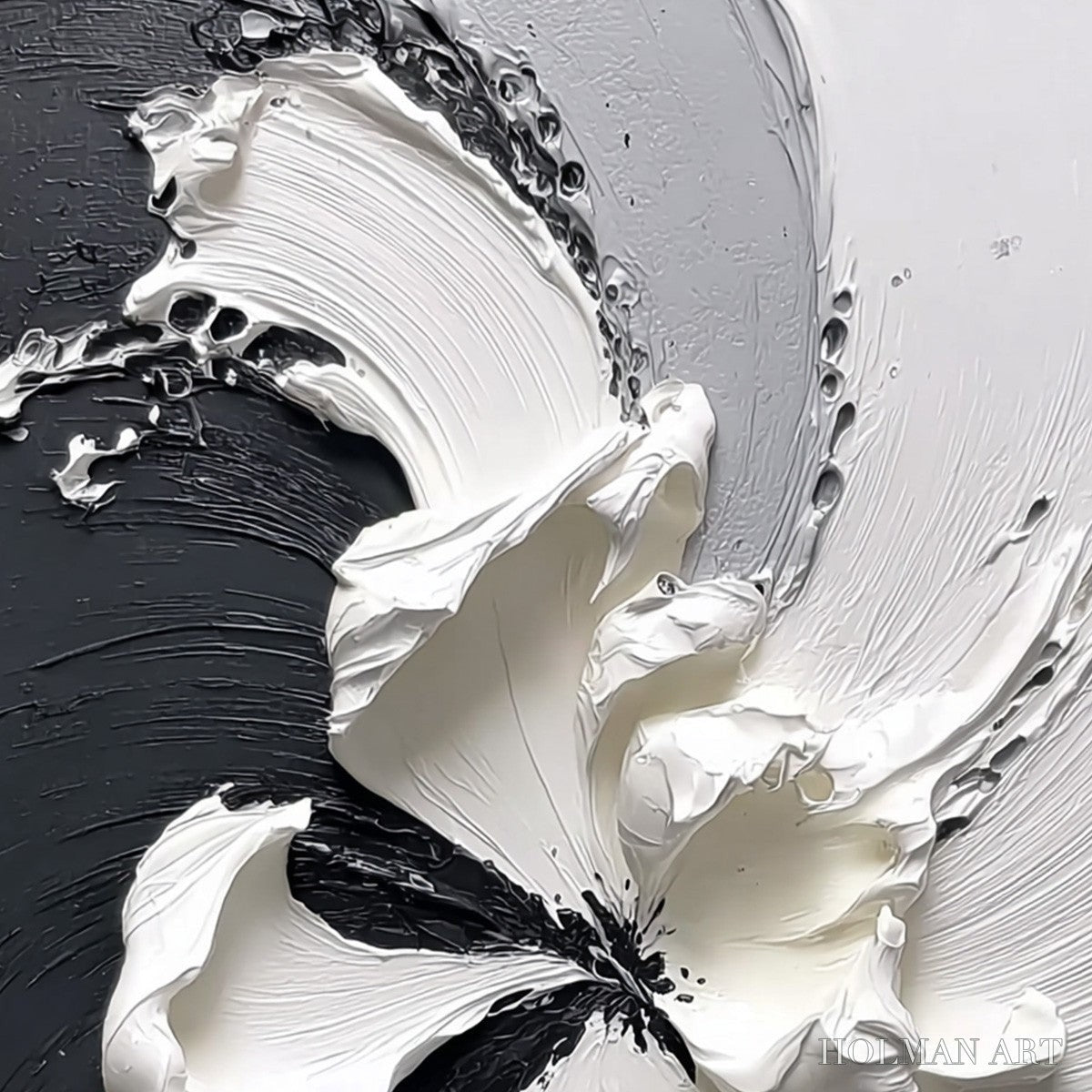 HOLMAN ART Echoes in White – Textured Wabi-Sabi Abstract Floral - image 3