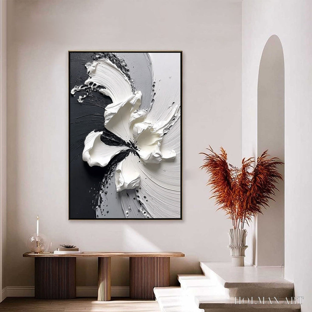 HOLMAN ART Echoes in White – Textured Wabi-Sabi Abstract Floral - image 4