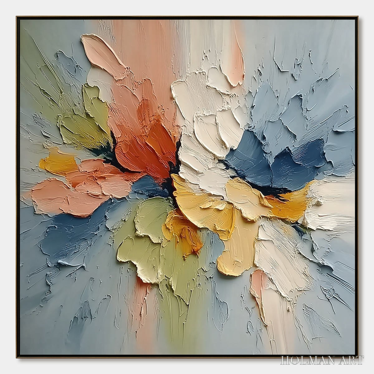 HOLMAN ART Ethereal Bloom – Textured Impasto Abstract Floral Painting - image 1