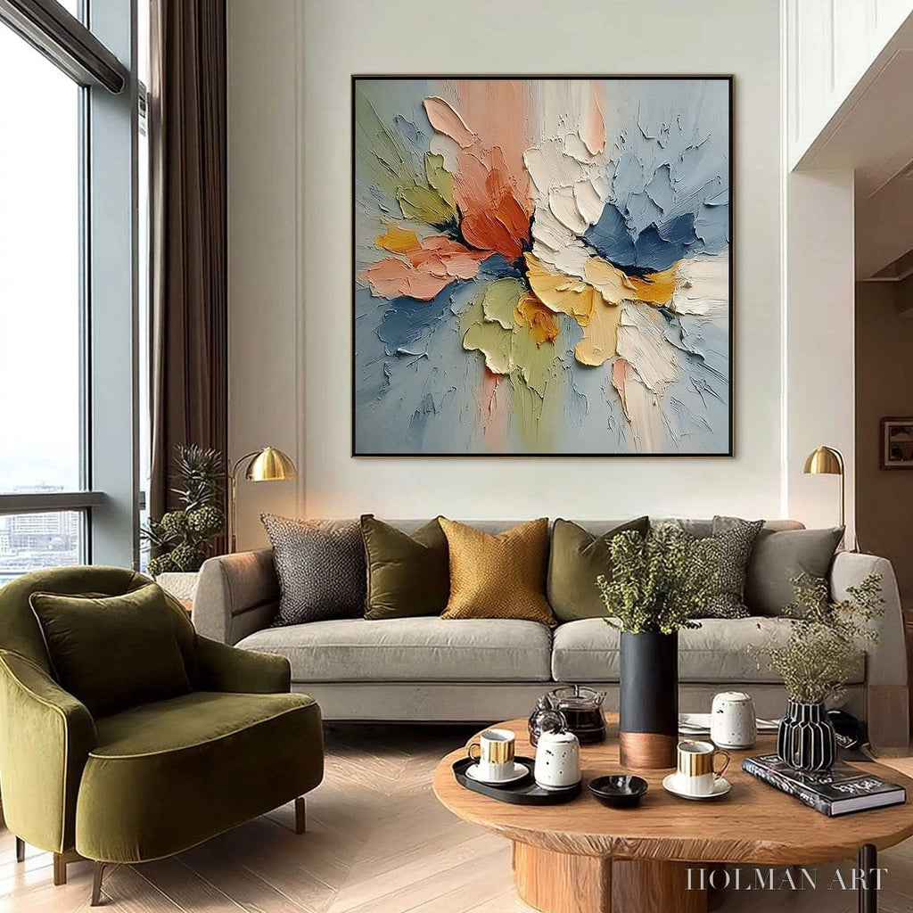 HOLMAN ART Ethereal Bloom – Textured Impasto Abstract Floral Painting - image 4