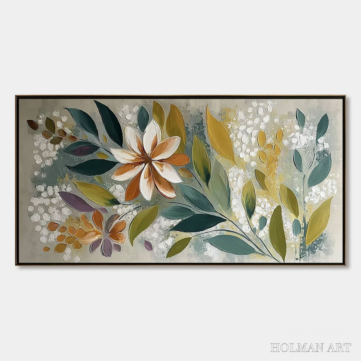 HOLMAN ART Earthly Bloom – Textured Abstract Floral Impasto Painting - image 1