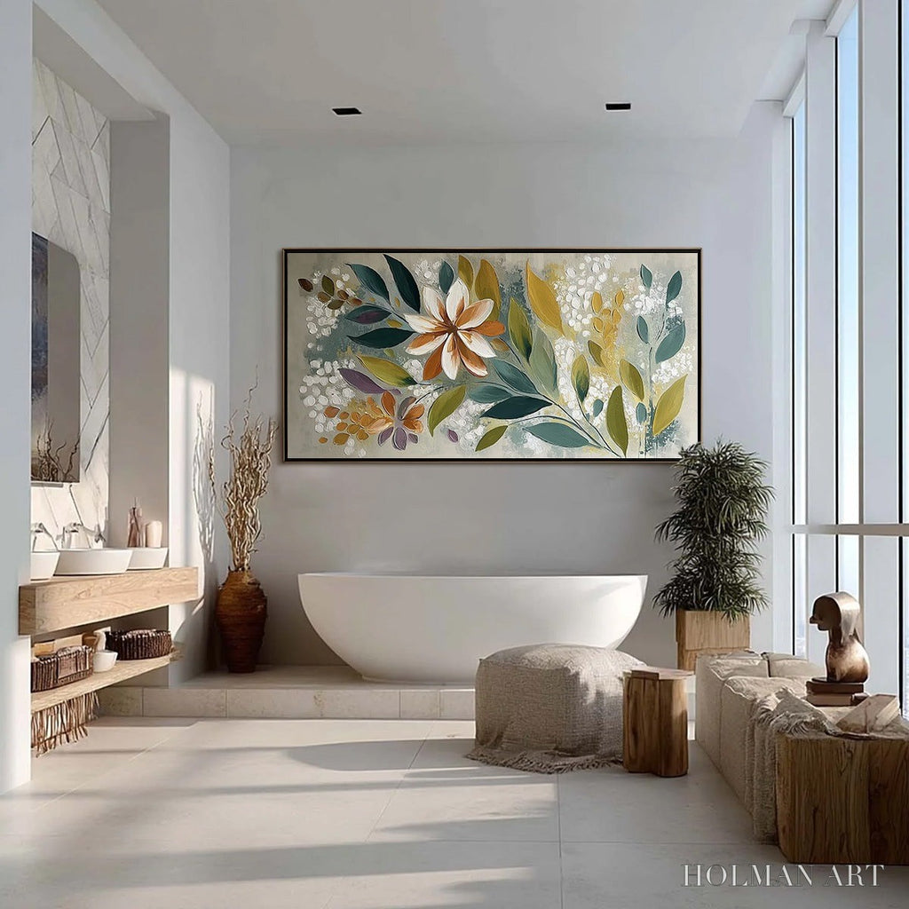 HOLMAN ART Earthly Bloom – Textured Abstract Floral Impasto Painting - image 4