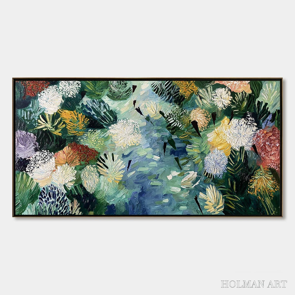 HOLMAN ART River of Blooms – Textured Palette Knife Abstract Floral Painting - image 1