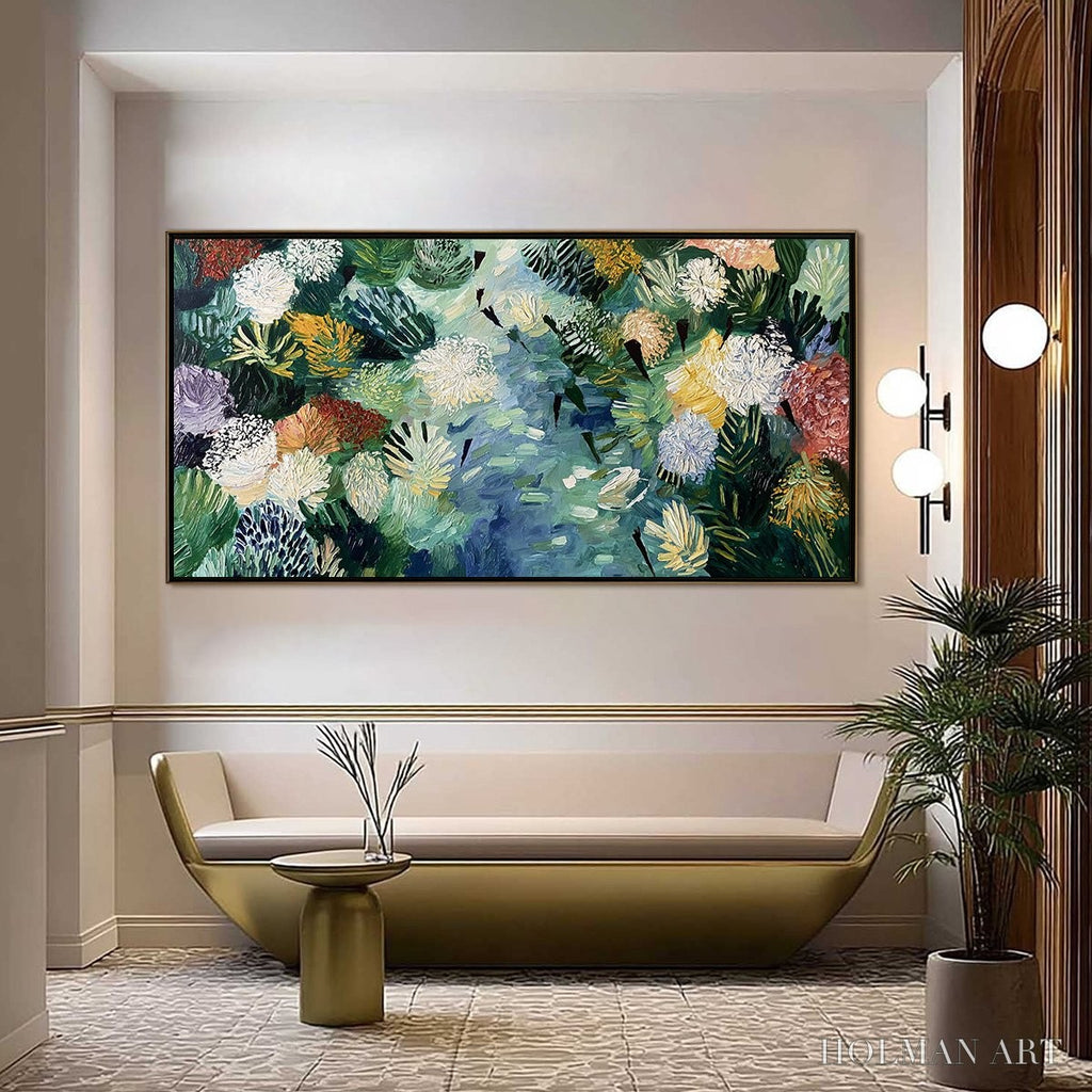 HOLMAN ART River of Blooms – Textured Palette Knife Abstract Floral Painting - image 2