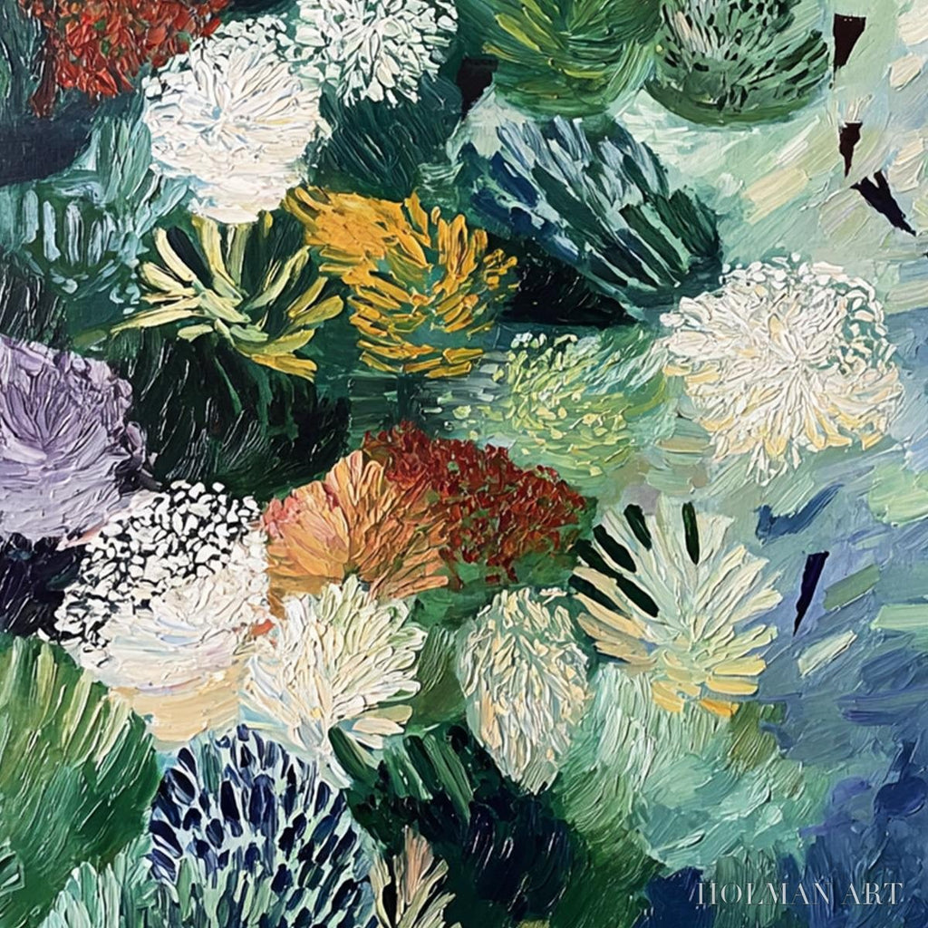 HOLMAN ART River of Blooms – Textured Palette Knife Abstract Floral Painting - image 3