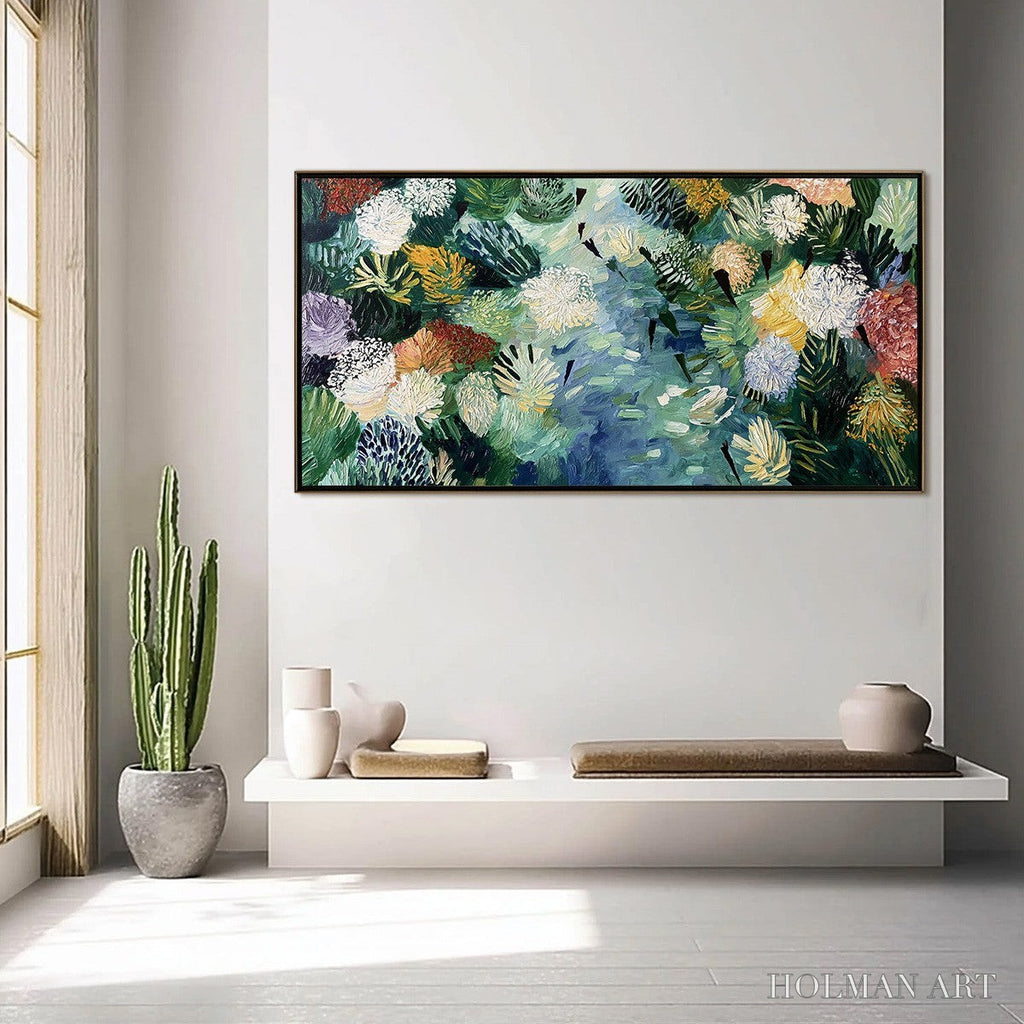 HOLMAN ART River of Blooms – Textured Palette Knife Abstract Floral Painting - image 4