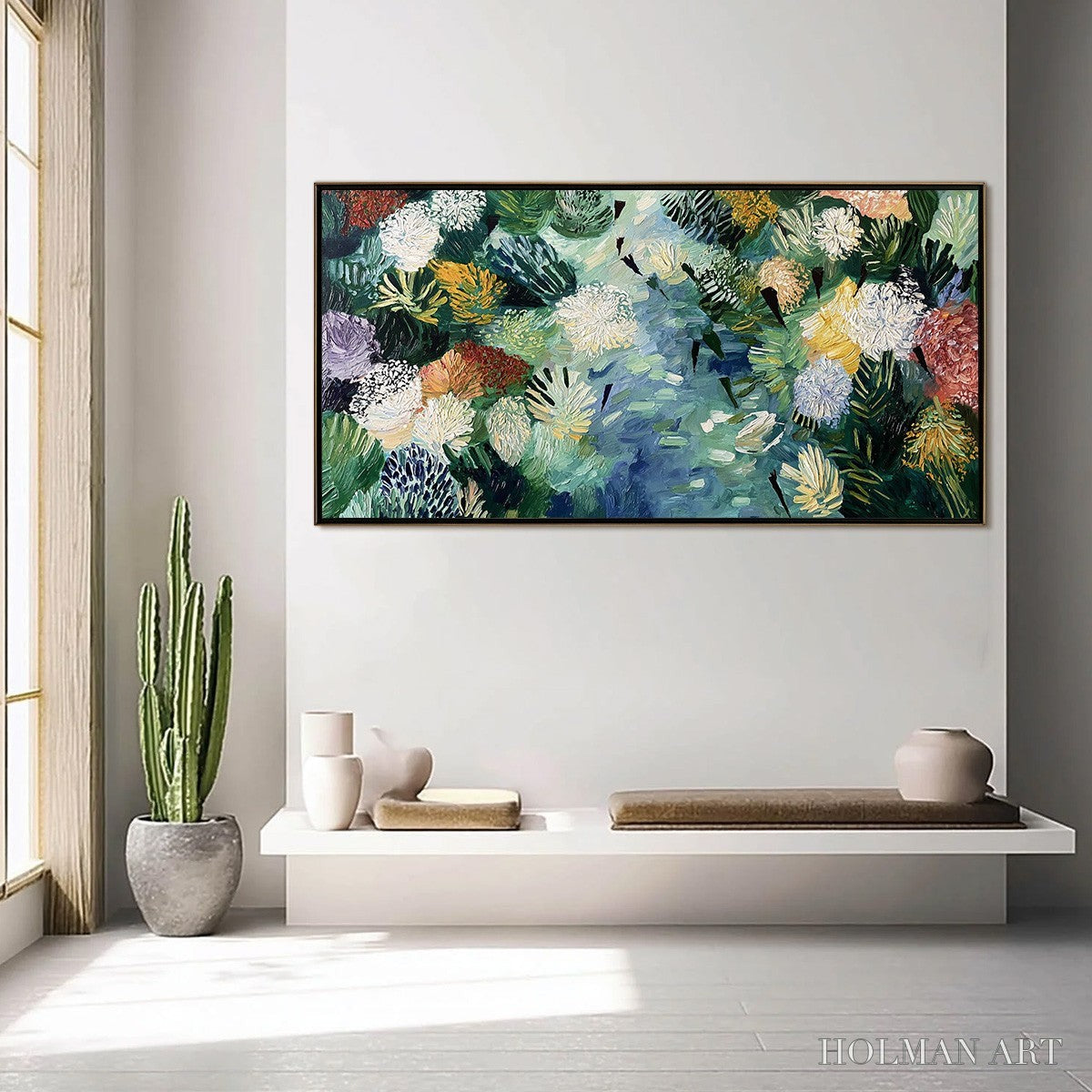 HOLMAN ART River of Blooms – Textured Palette Knife Abstract Floral Painting - image 4