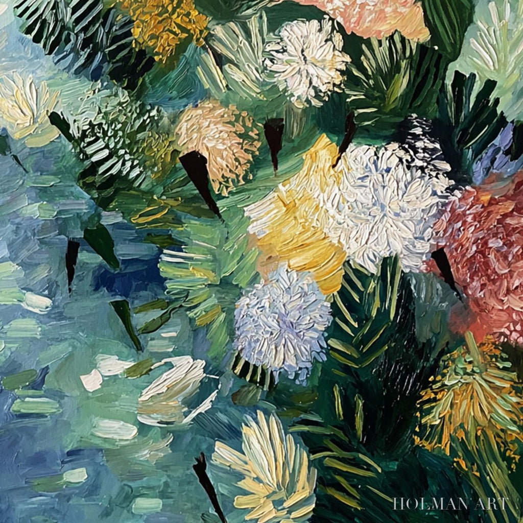 HOLMAN ART River of Blooms – Textured Palette Knife Abstract Floral Painting - image 5