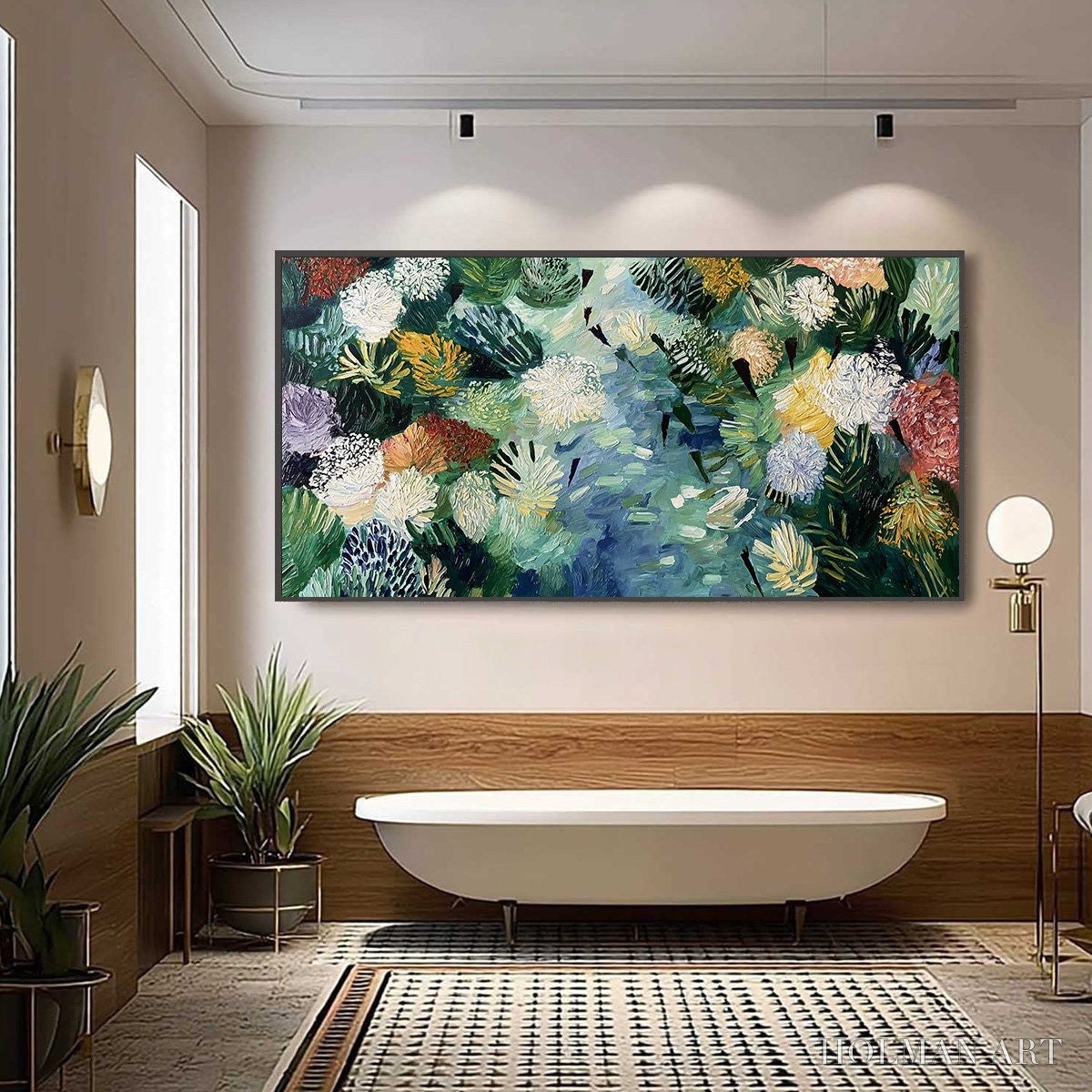 HOLMAN ART River of Blooms – Textured Palette Knife Abstract Floral Painting - image 6