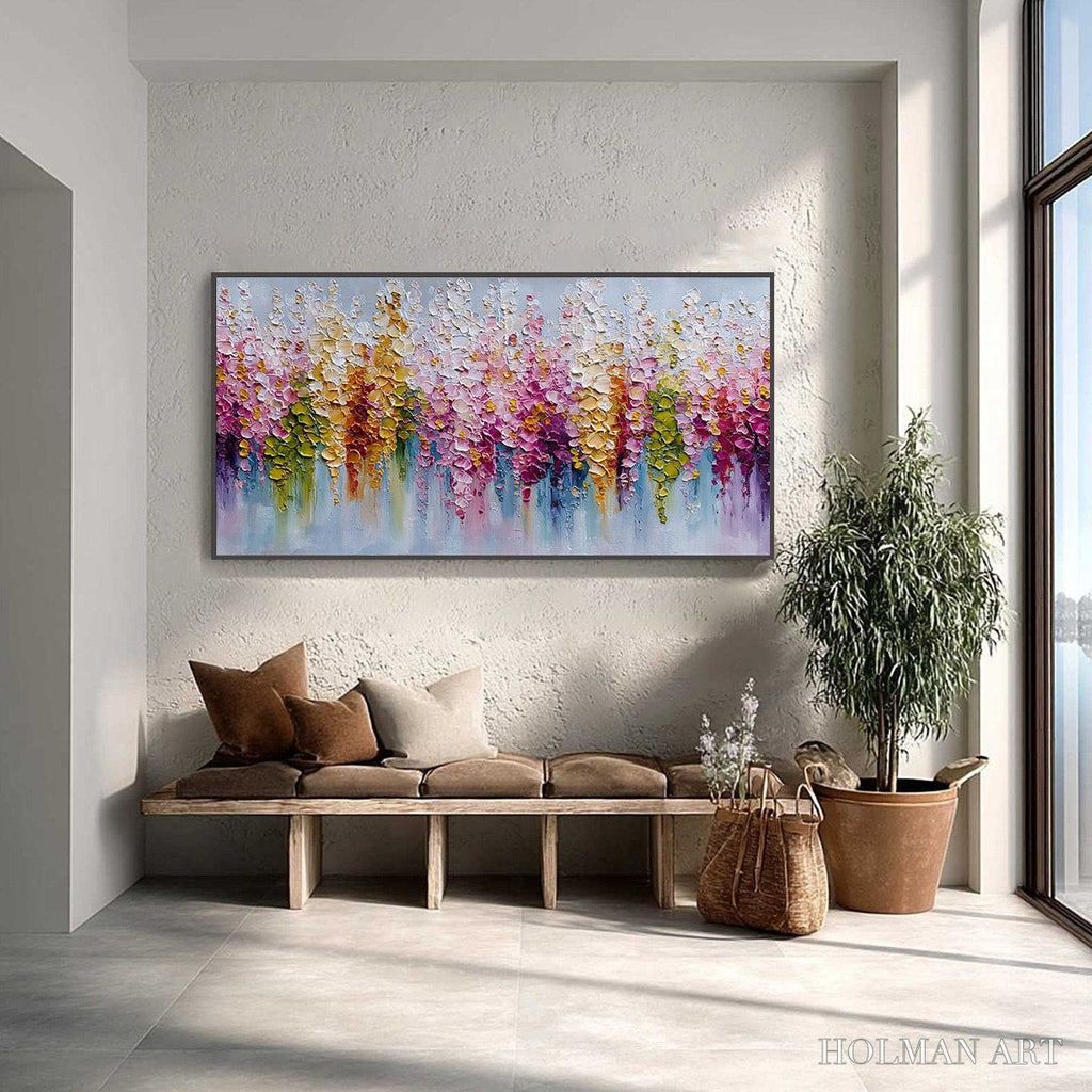 HOLMAN ART Floral Cascade – Colorful Abstract Floral Impasto Palette Knife Painting - image 2