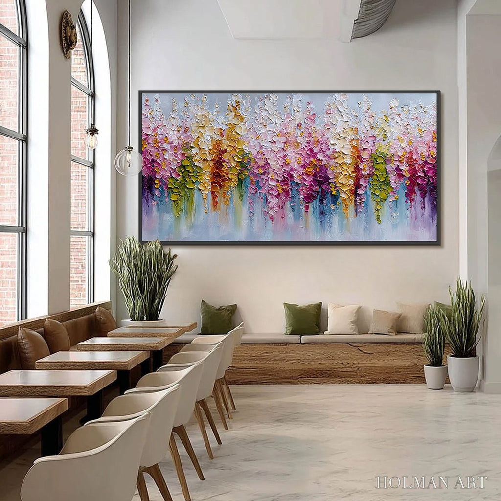 HOLMAN ART Floral Cascade – Colorful Abstract Floral Impasto Palette Knife Painting - image 6