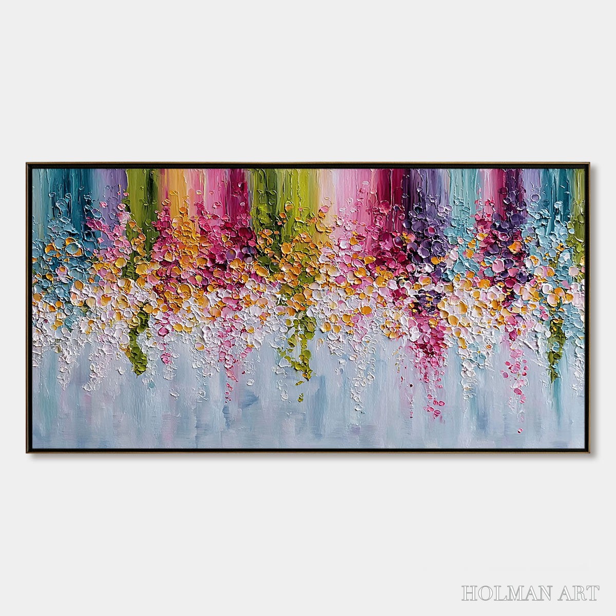 HOLMAN ART Petal Rain – Heavy Texture Impasto Floral Abstract Painting - image 1