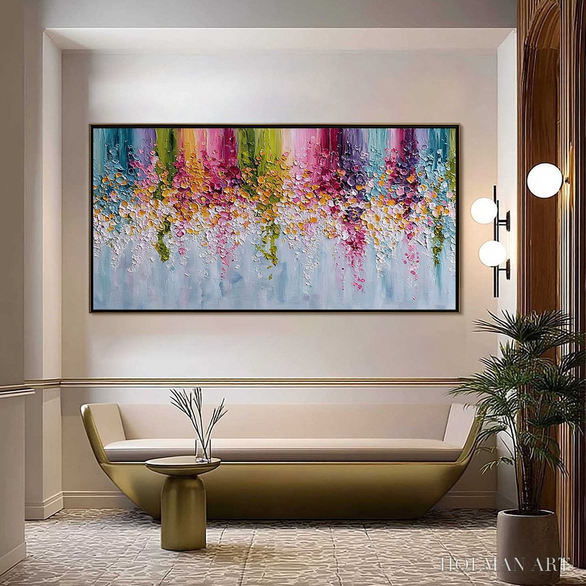 HOLMAN ART Petal Rain – Heavy Texture Impasto Floral Abstract Painting - image 2