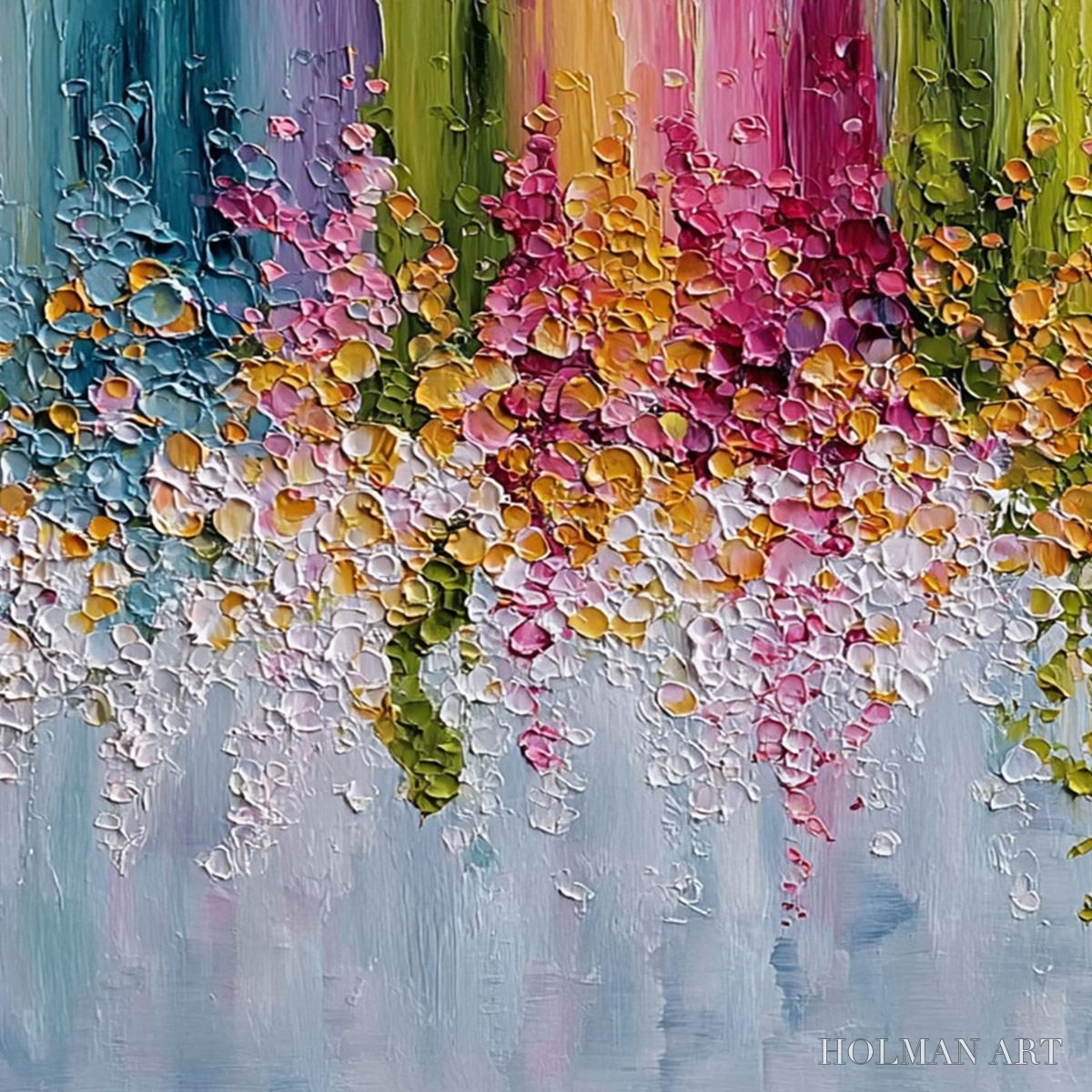 HOLMAN ART Petal Rain – Heavy Texture Impasto Floral Abstract Painting - image 3