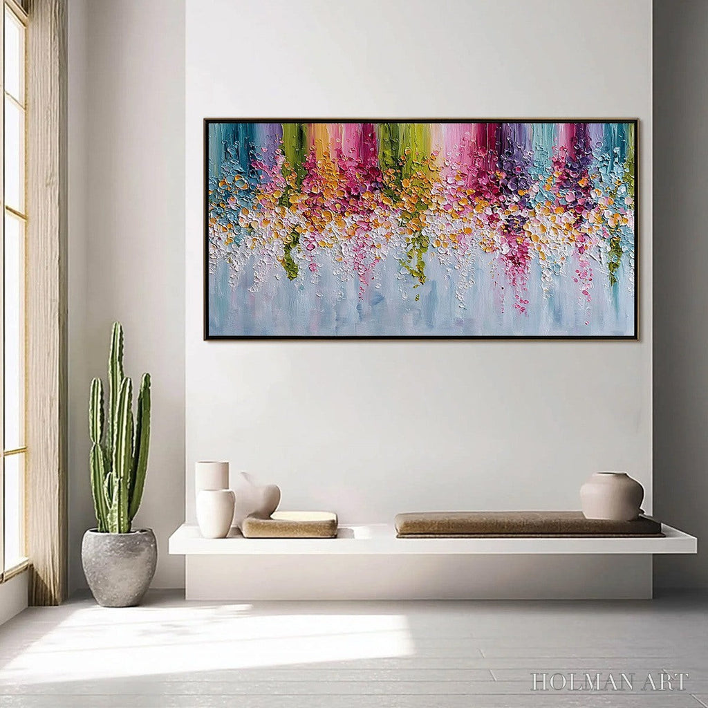 HOLMAN ART Petal Rain – Heavy Texture Impasto Floral Abstract Painting - image 4