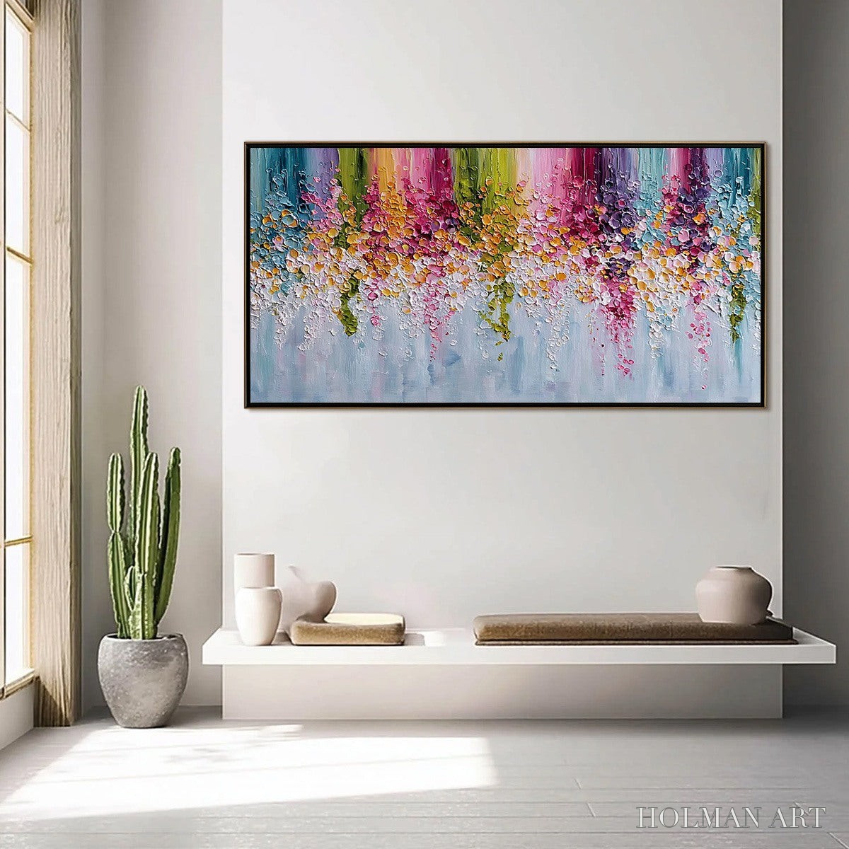 HOLMAN ART Petal Rain – Heavy Texture Impasto Floral Abstract Painting - image 4