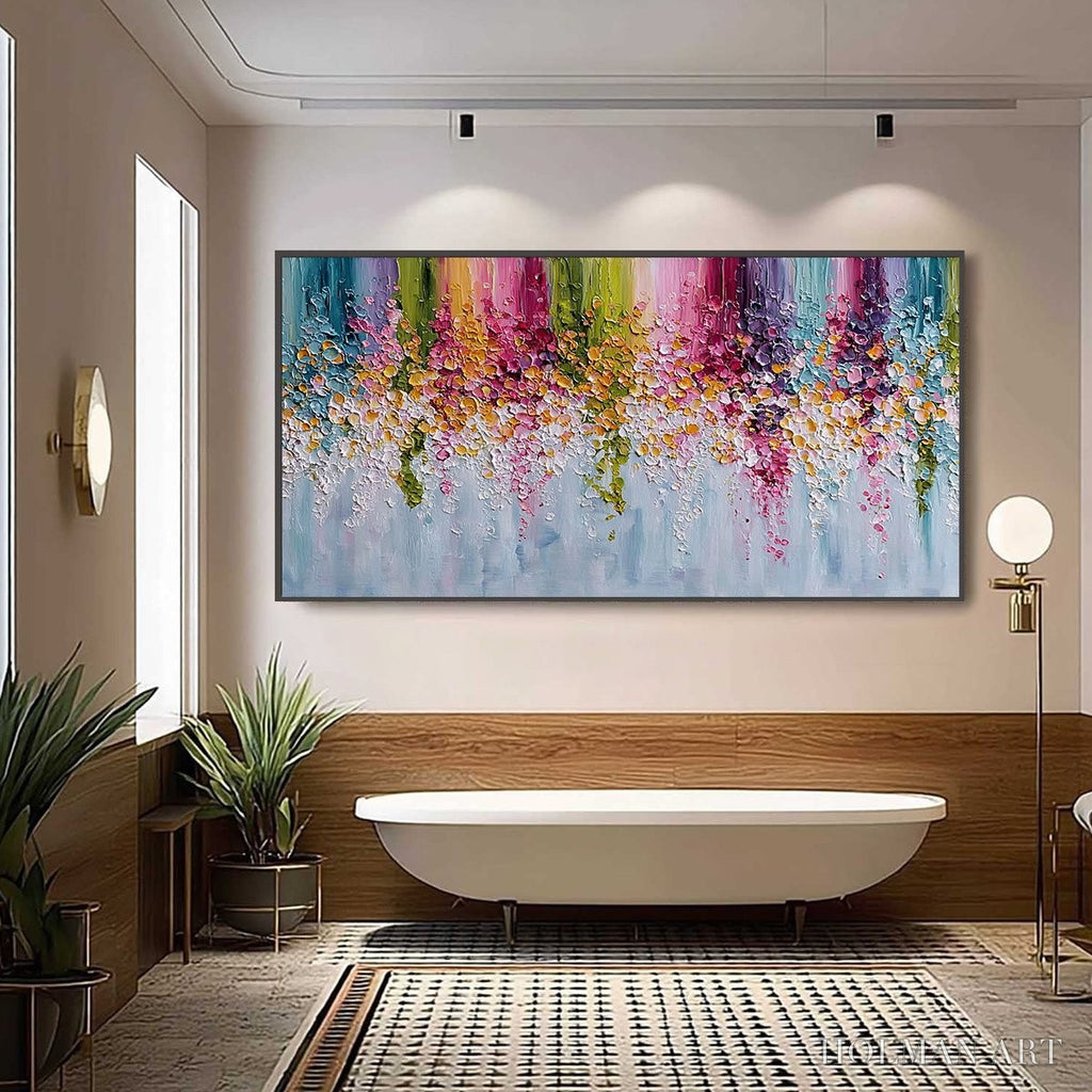 HOLMAN ART Petal Rain – Heavy Texture Impasto Floral Abstract Painting - image 6