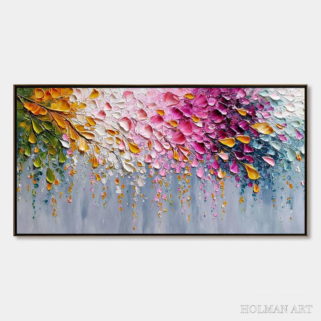 HOLMAN ART Petal-Rain-Heavy-Texture-Impasto-Floral-Abstract - image 1