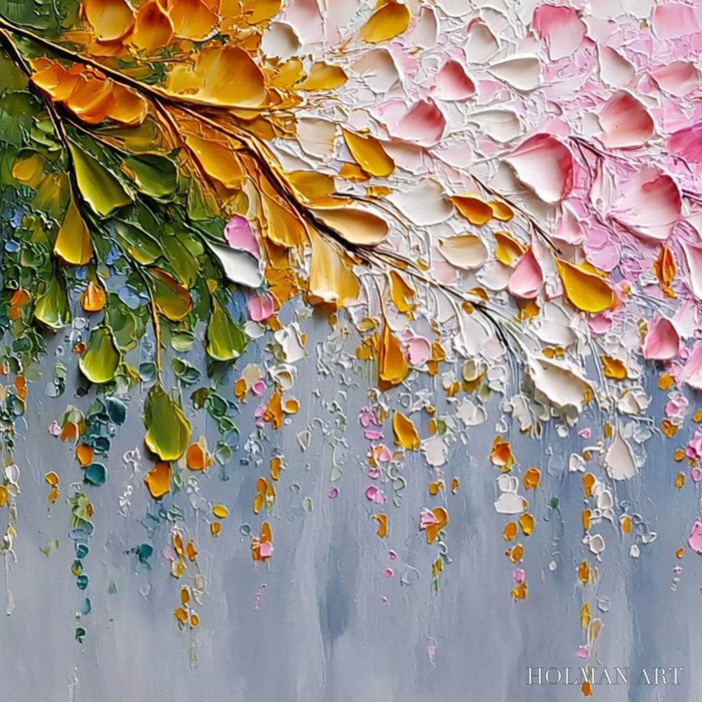 HOLMAN ART Petal-Rain-Heavy-Texture-Impasto-Floral-Abstract - image 3