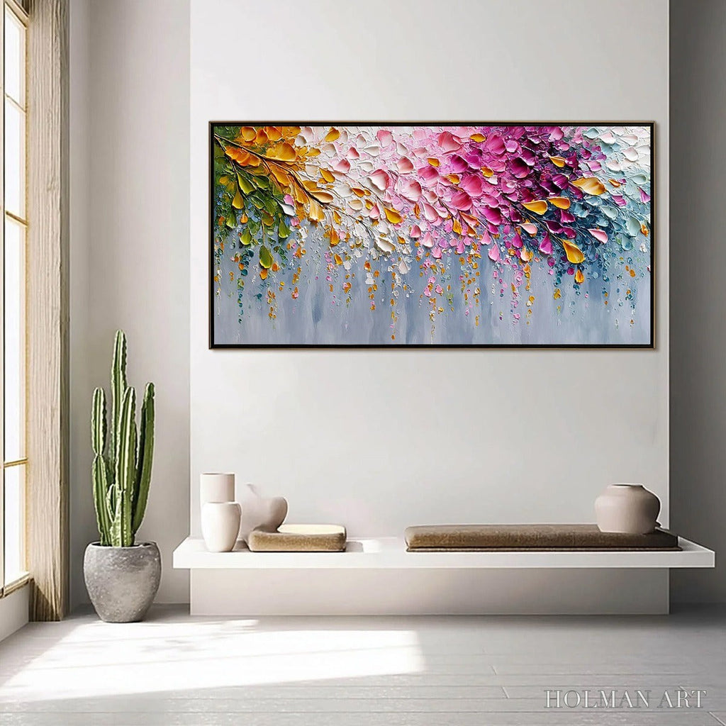 HOLMAN ART Petal-Rain-Heavy-Texture-Impasto-Floral-Abstract - image 4