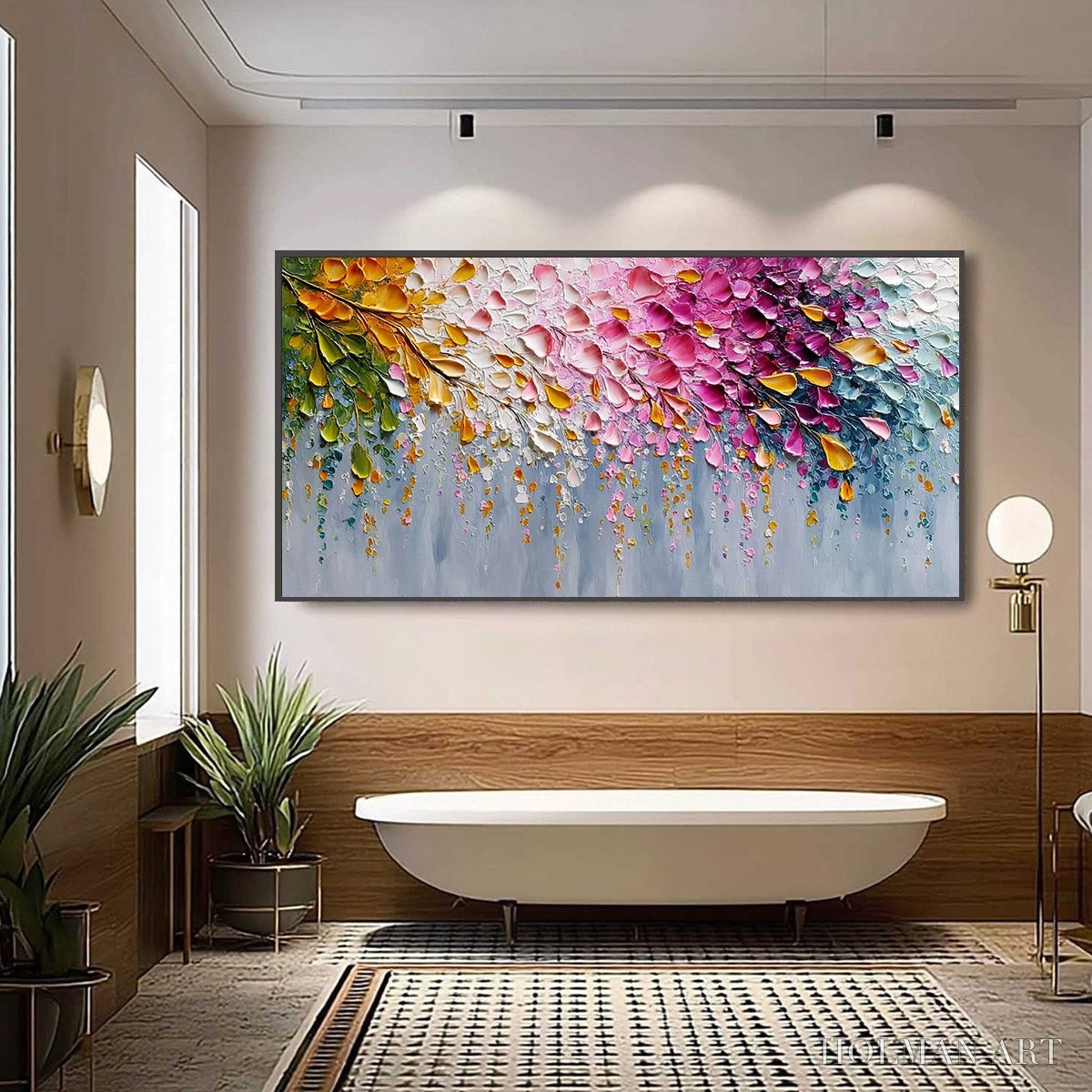 HOLMAN ART Petal-Rain-Heavy-Texture-Impasto-Floral-Abstract - image 6