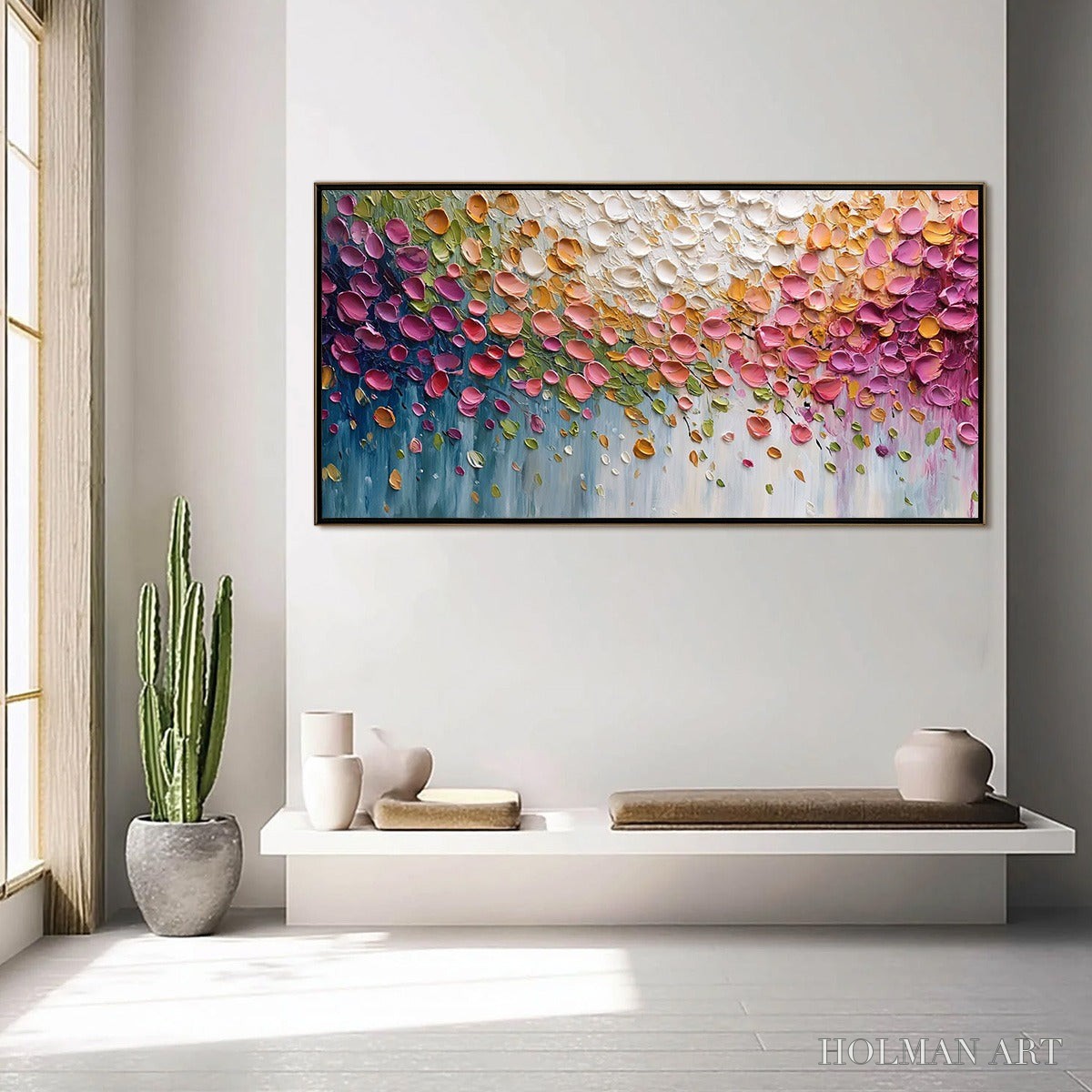 HOLMAN ART Petal Cascade – Colorful Textured Floral Impasto - image 4
