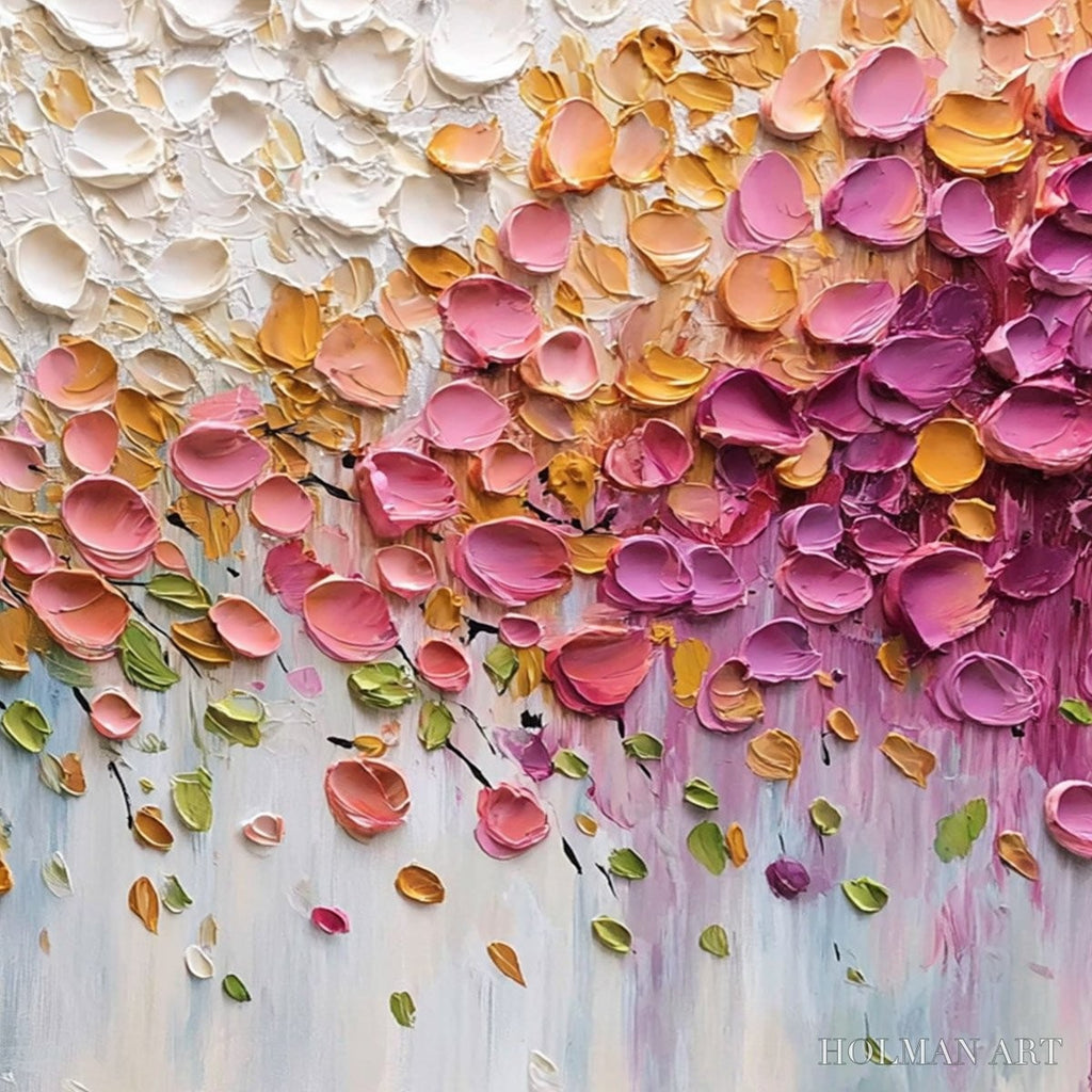 HOLMAN ART Petal Cascade – Colorful Textured Floral Impasto - image 5