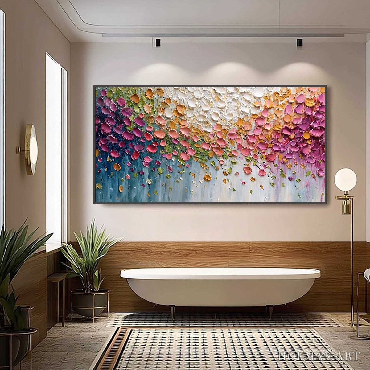 HOLMAN ART Petal Cascade – Colorful Textured Floral Impasto - image 6
