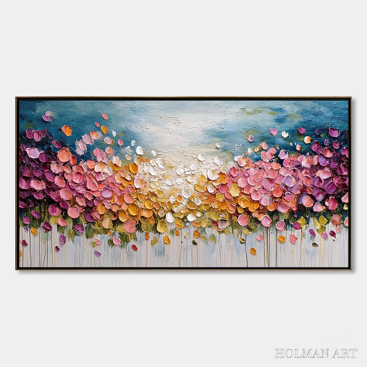 HOLMAN ART Floral Confetti – Vibrant Textured Palette Knife Floral Landscape Painting - image 1