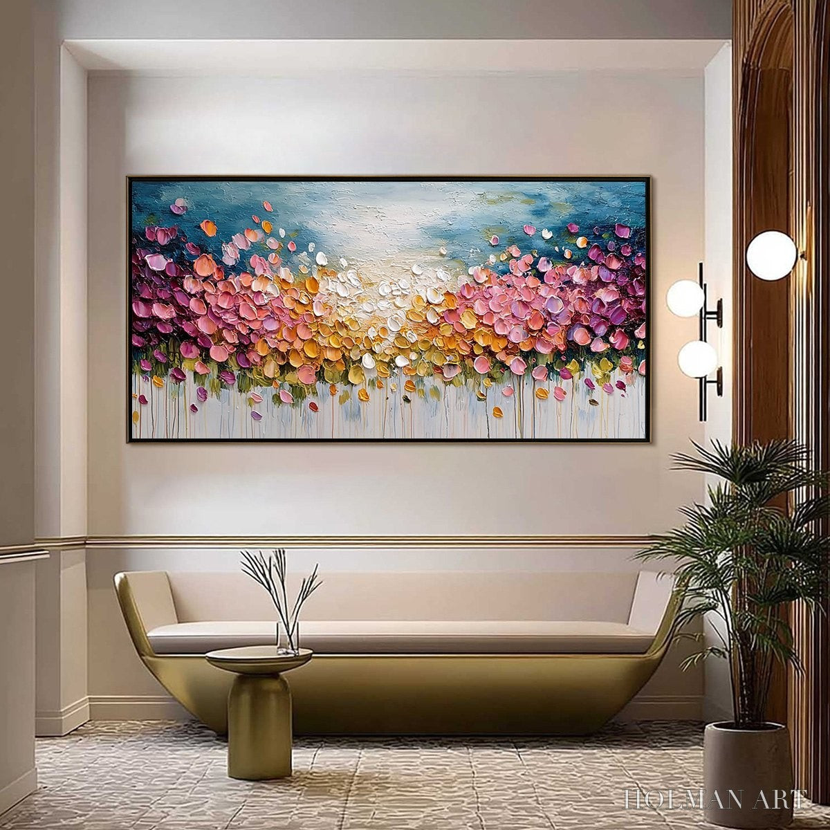 HOLMAN ART Floral Confetti – Vibrant Textured Palette Knife Floral Landscape Painting - image 2