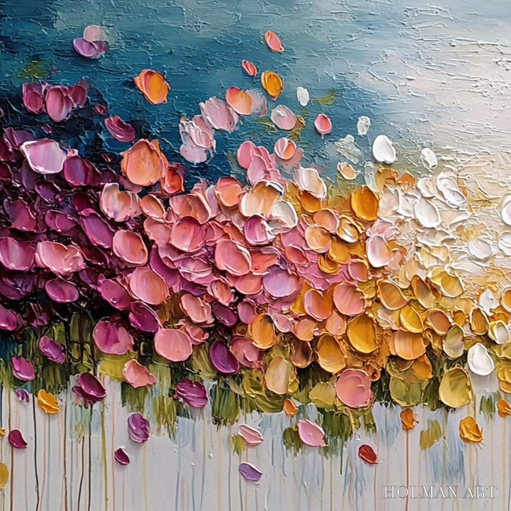 HOLMAN ART Floral Confetti – Vibrant Textured Palette Knife Floral Landscape Painting - image 3