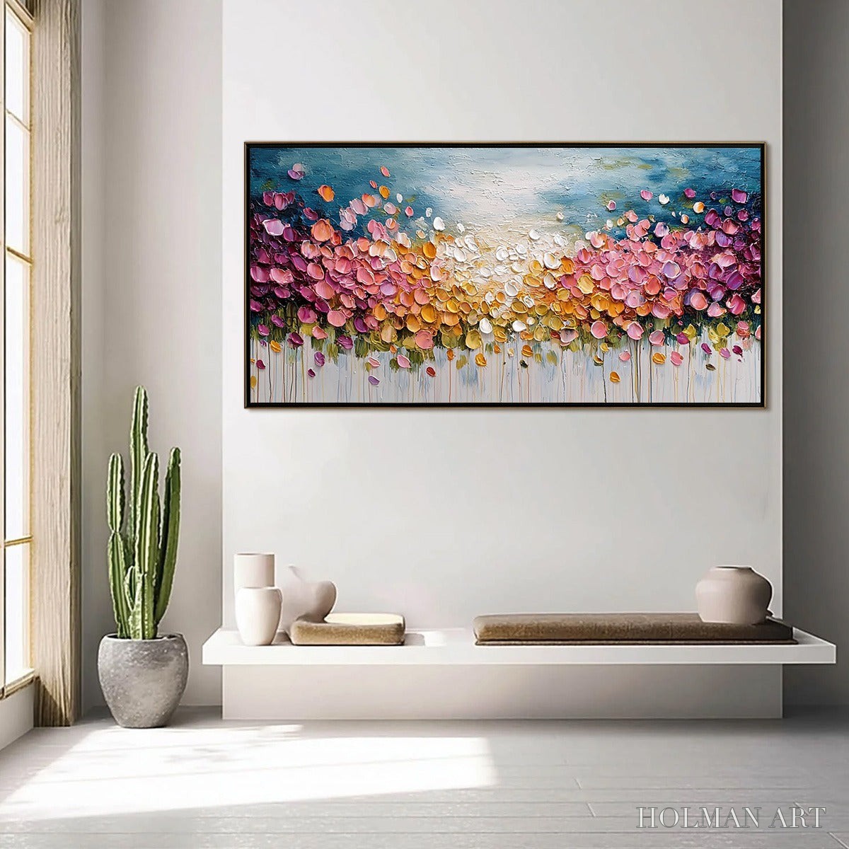 HOLMAN ART Floral Confetti – Vibrant Textured Palette Knife Floral Landscape Painting - image 4