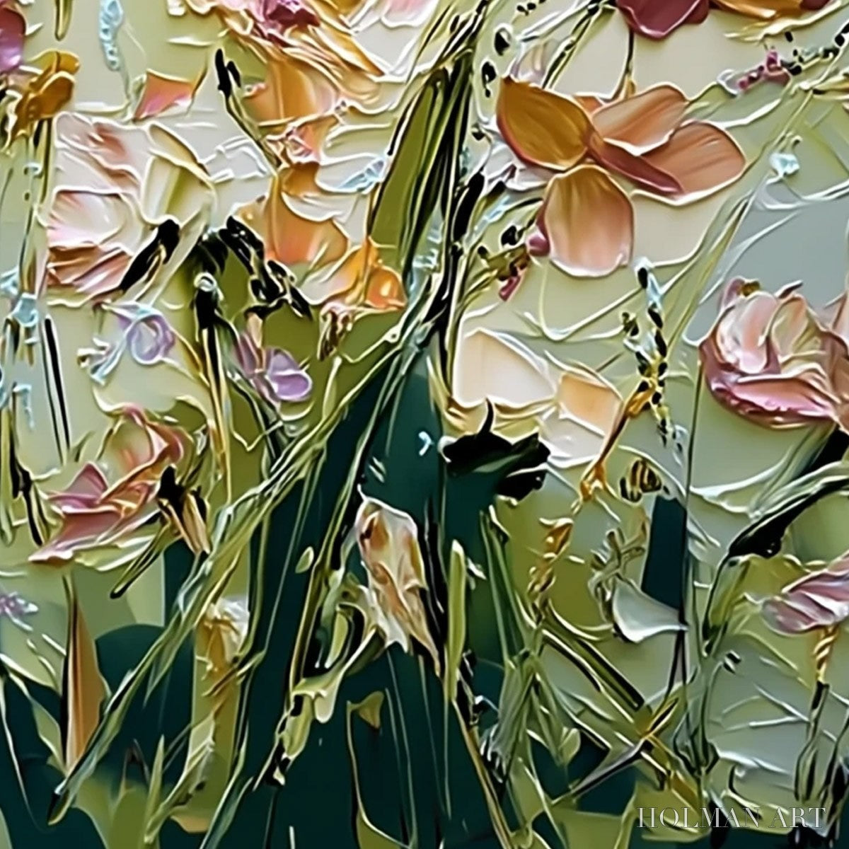 HOLMAN ART Garden Serenade Impasto Floral Painting | Textured Oil - image 5