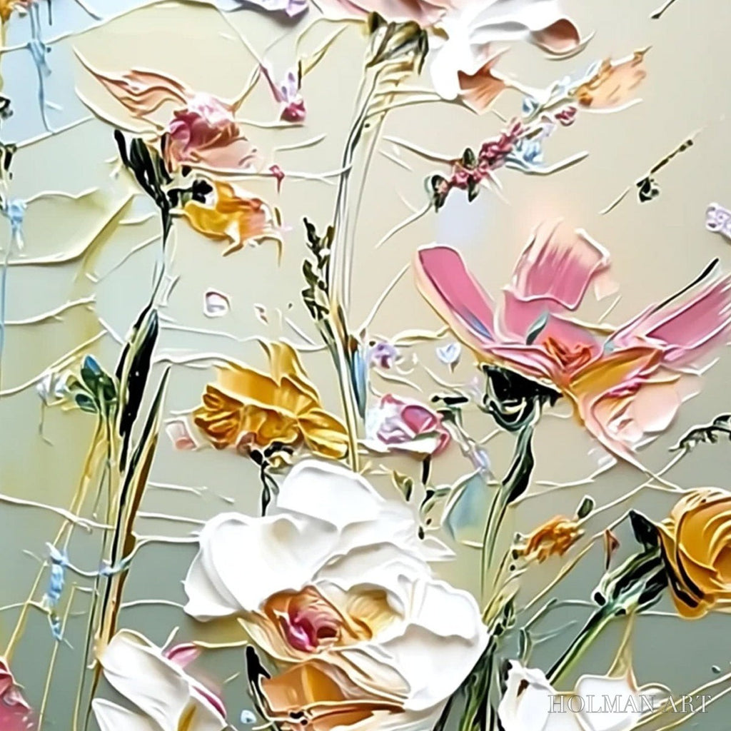 HOLMAN ART Garden Whispers – Vertical Palette Knife Floral Impasto - image 3