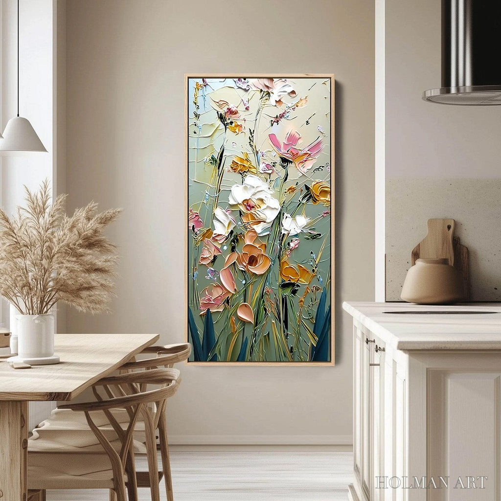 HOLMAN ART Garden Whispers – Vertical Palette Knife Floral Impasto - image 4