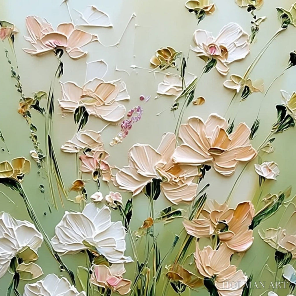 HOLMAN ART Spring'S Embrace – Vertical Impasto Wildflower Meadow Painting - image 3