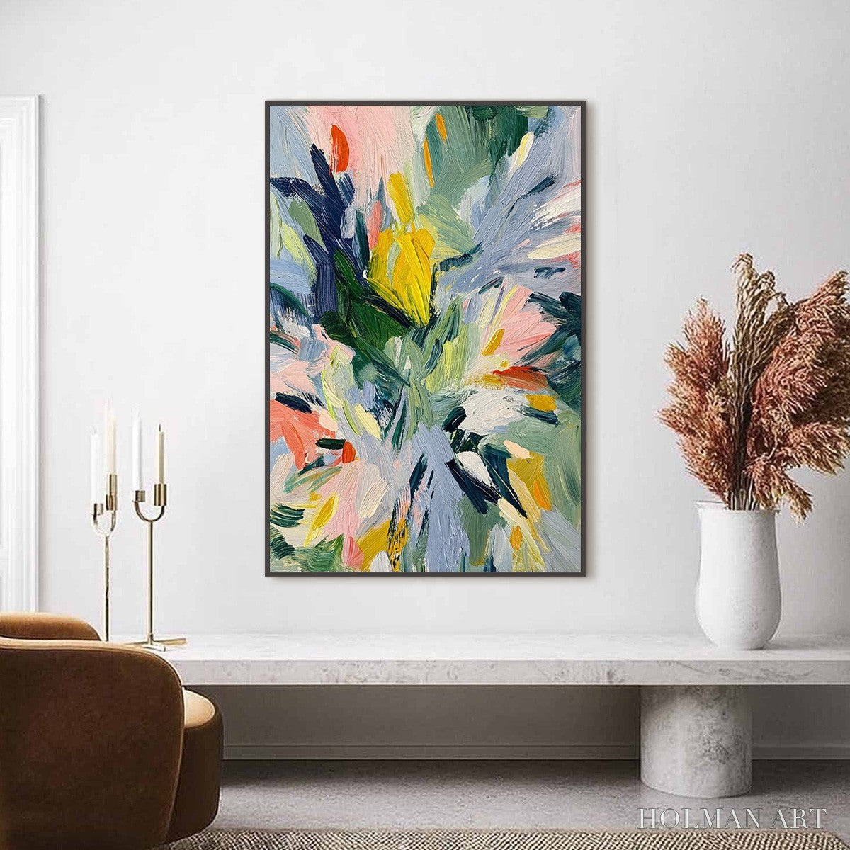 HOLMAN ART Wildflower Symphony – Colorful Textured Abstract Floral Oil Painting - image 2