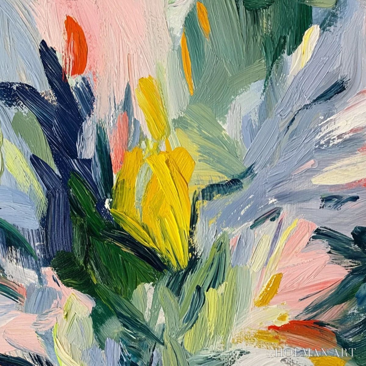 HOLMAN ART Wildflower Symphony – Colorful Textured Abstract Floral Oil Painting - image 3