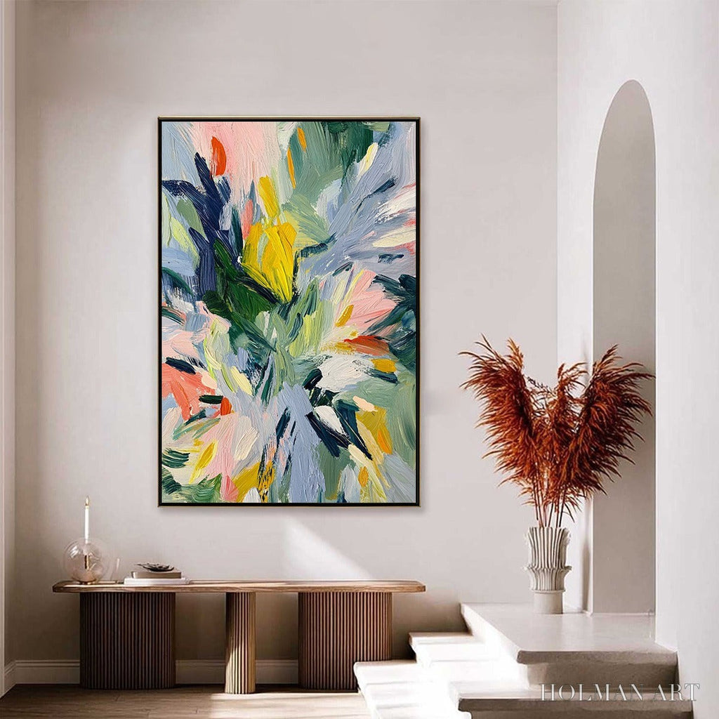 HOLMAN ART Wildflower Symphony – Colorful Textured Abstract Floral Oil Painting - image 4
