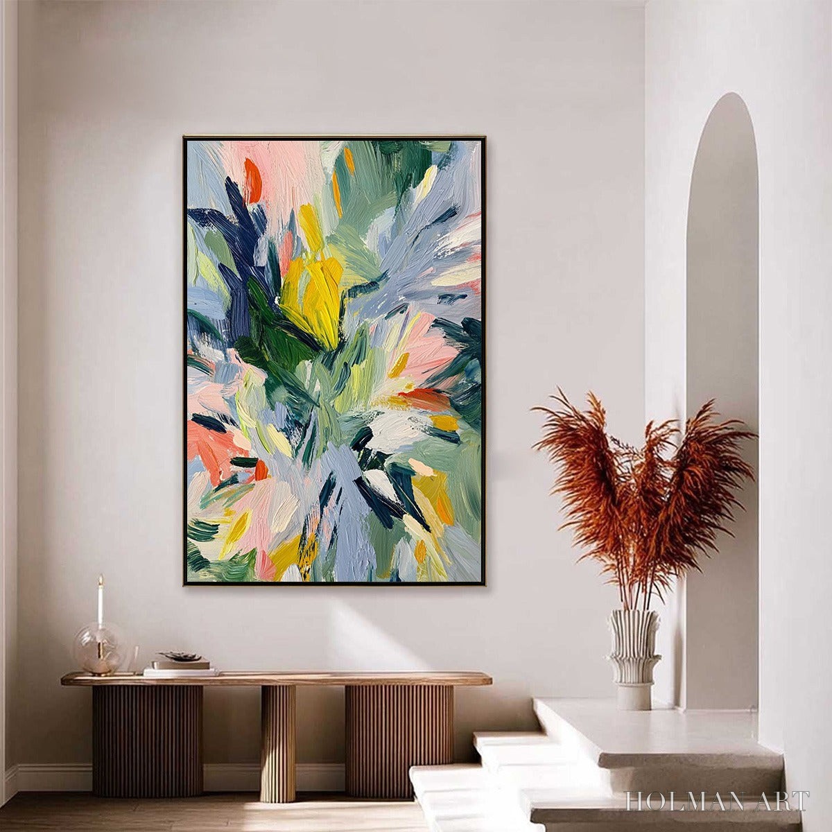 HOLMAN ART Wildflower Symphony – Colorful Textured Abstract Floral Oil Painting - image 4