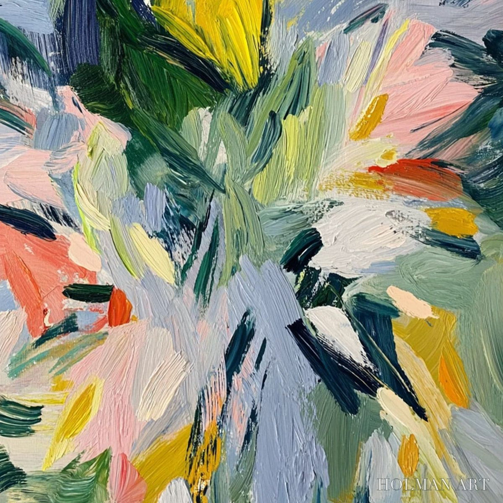 HOLMAN ART Wildflower Symphony – Colorful Textured Abstract Floral Oil Painting - image 5
