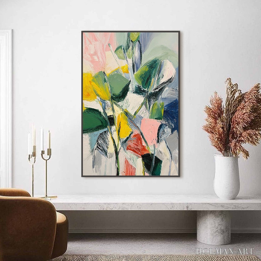 HOLMAN ART Botanical Burst – Colorful Abstract Botanical Textured Oil Painting - image 2