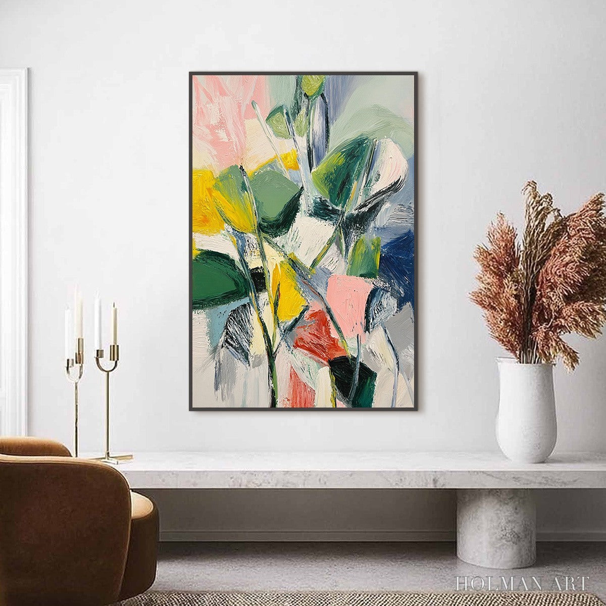 HOLMAN ART Botanical Burst – Colorful Abstract Botanical Textured Oil Painting - image 2